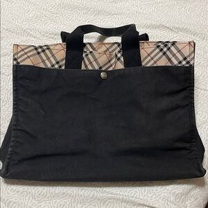 Burberry Blue Label Black Interior Accent canvas tote bag